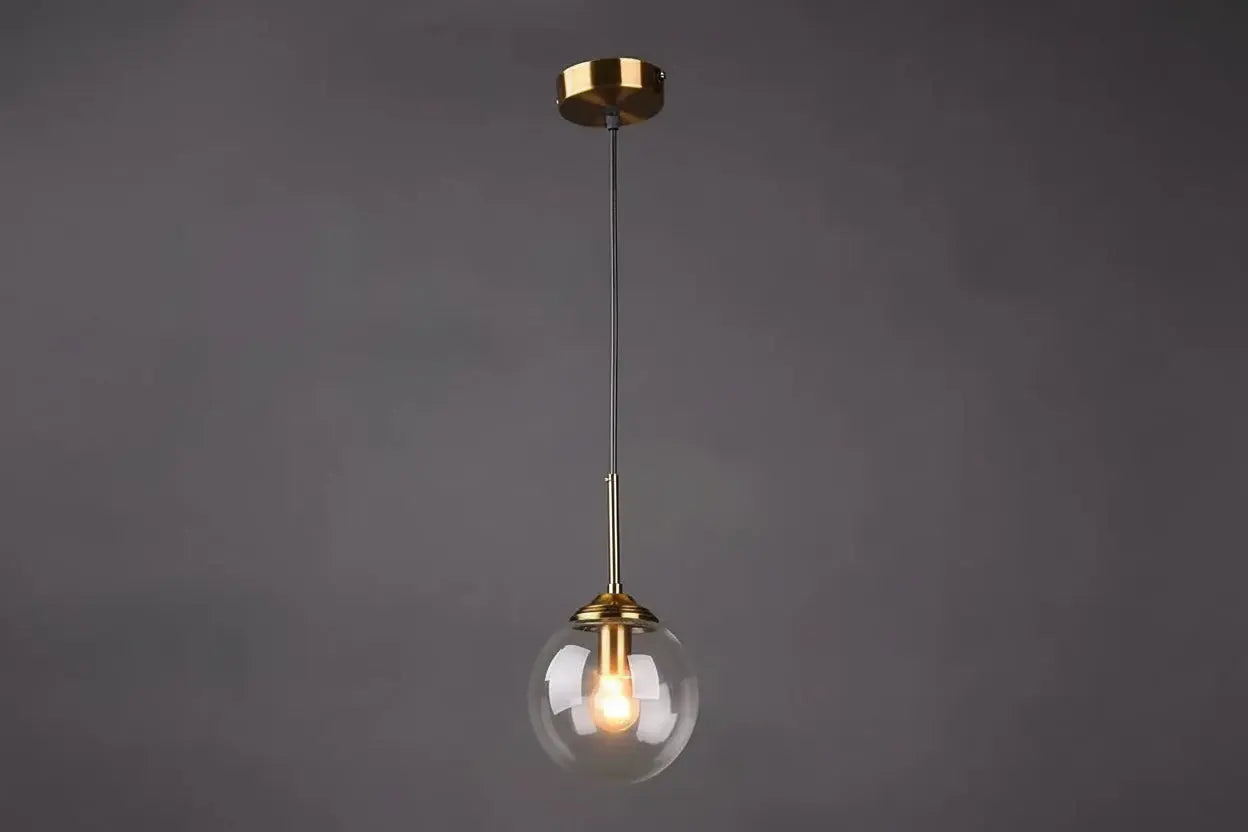 Modern Luxury Metal Chandelier Nordic Creative LED Glass Pendant Lamp Living Room Dining Room Bedside Simple Small Hanging Lamp