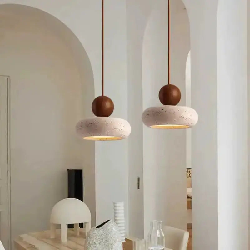 Vintage Pendant Light with Natural Yellow Agate Stone, Perfect for Bedroom or Restaurant