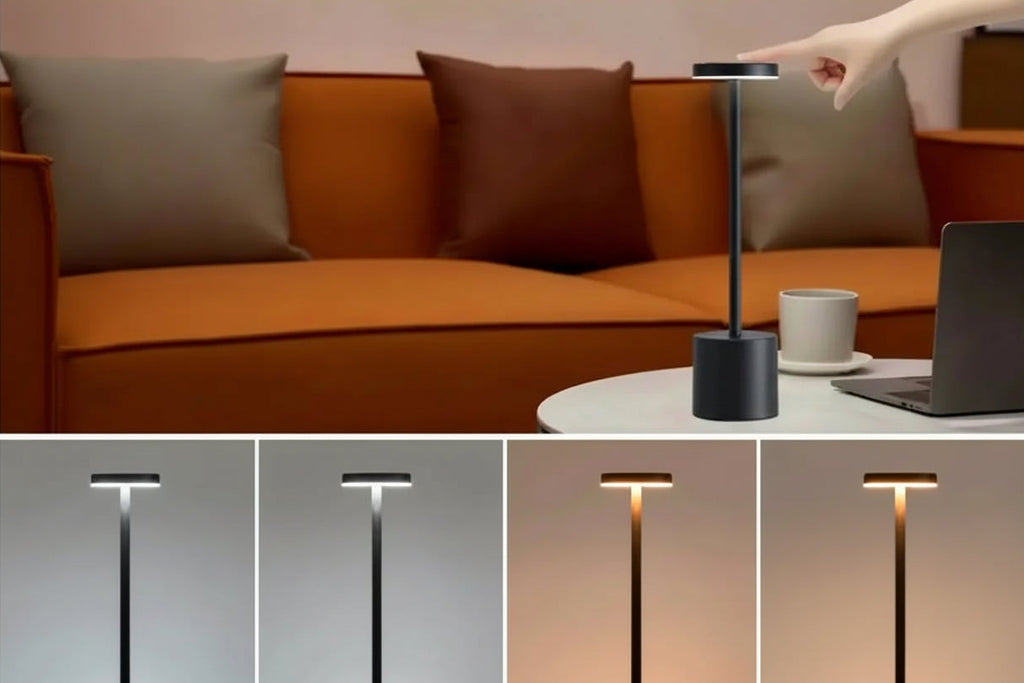 Portable LED Cordless Touch Table Lamps Rechargeable Desk Lamp 3Colors Adjustable Bedside Creative Ambient Light for Room Decor