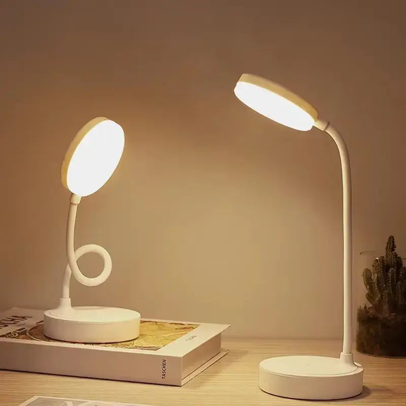 Portable LED Desk Lamp USB Plug Battery Powered 3 Color Stepless Dimming Eye Protection Light for Bedroom Bedside Study