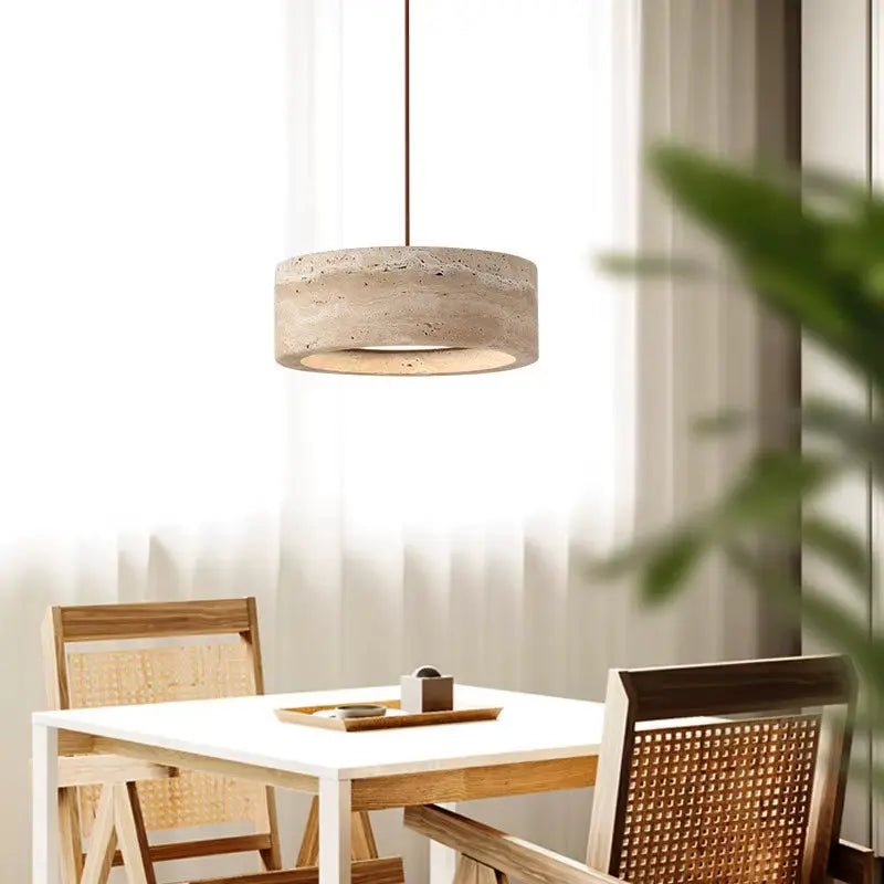 Wabi Sabi Style Retro Yellow Cave Stone Background Light Homestay Study Restaurant Bar Counter Bedroom Bedside Pendant Light