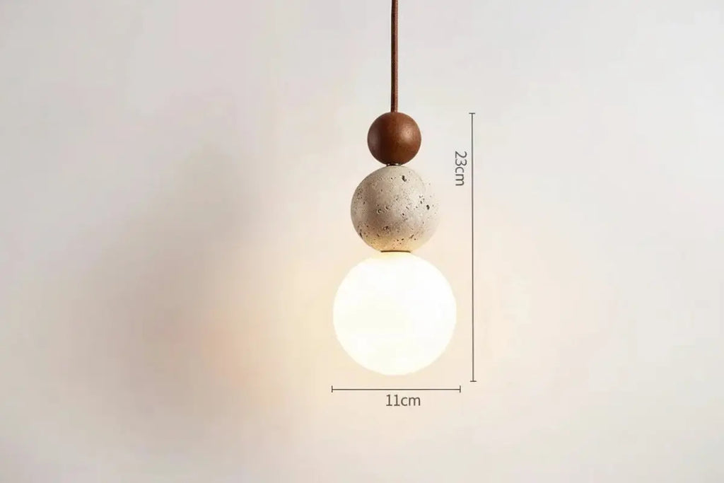 Cream Style Pendant Lamp Bedroom Bedside Led Chandelier Stone Wood Light Designer Bauhaus Medieval Restaurant Bar Small Lights