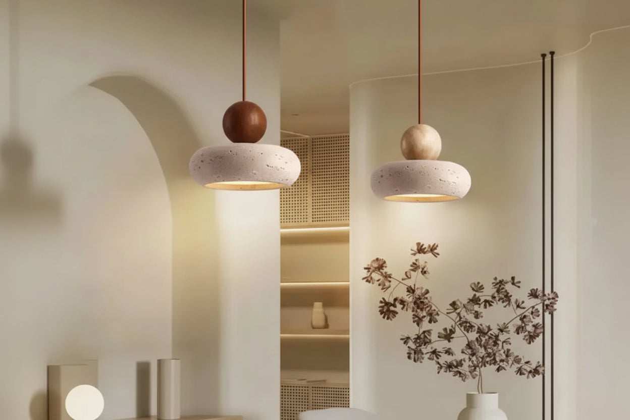 Vintage Pendant Light with Natural Yellow Agate Stone, Perfect for Bedroom or Restaurant
