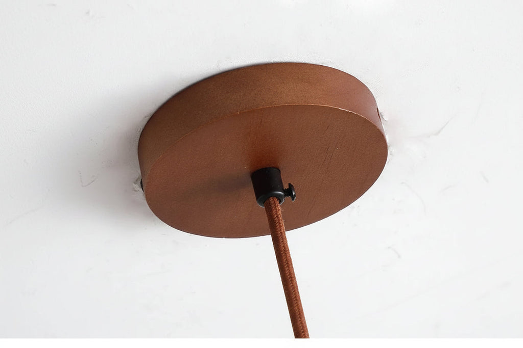 Lampe suspendue pierre et bois Lux&Light