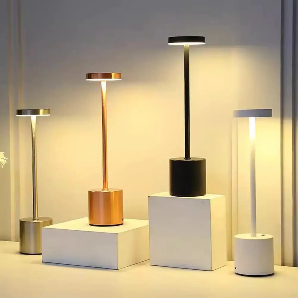 Portable LED Cordless Touch Table Lamps Rechargeable Desk Lamp 3Colors Adjustable Bedside Creative Ambient Light for Room Decor
