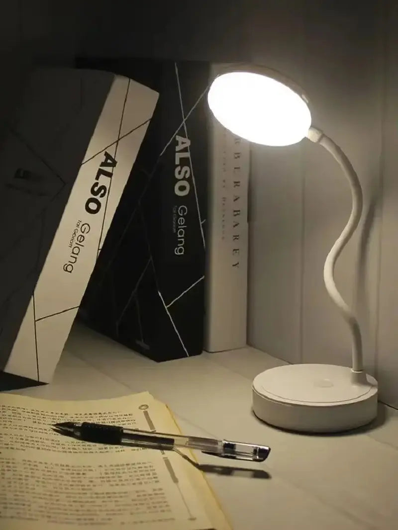 Portable LED Desk Lamp USB Plug Battery Powered 3 Color Stepless Dimming Eye Protection Light for Bedroom Bedside Study