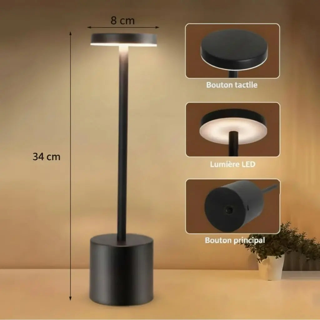 Portable LED Cordless Touch Table Lamps Rechargeable Desk Lamp 3Colors Adjustable Bedside Creative Ambient Light for Room Decor