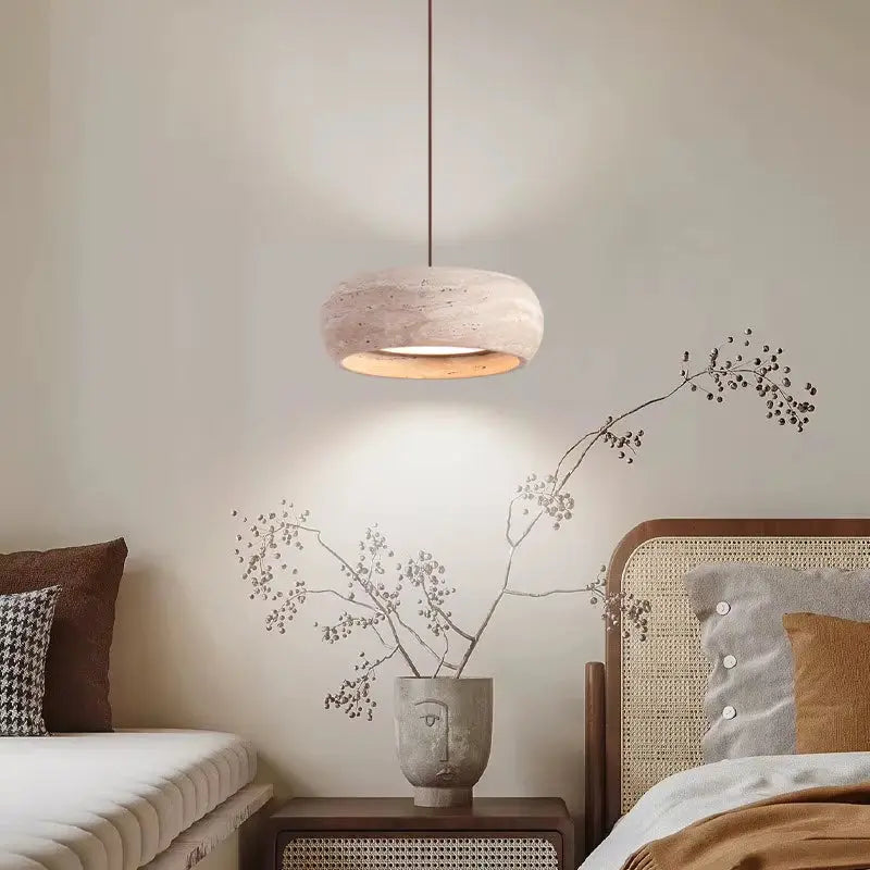 Wabi Sabi Style Retro Yellow Cave Stone Background Light Homestay Study Restaurant Bar Counter Bedroom Bedside Pendant Light