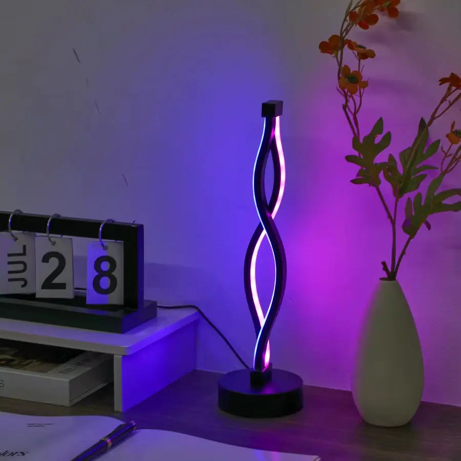 1PC Minimalist Luxury Modern Table Lamp, USB Powered - 3 - Tone Dimming/Touch Blue & Pink, for Bedroom, Study, Café