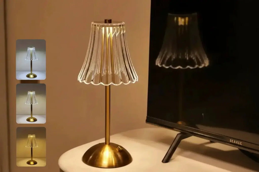 Vintage Crystal LED Desk Lamp, USB Charging, Suitable for Bedrooms and Living Rooms, Easily Creating a Warm Atmosphere