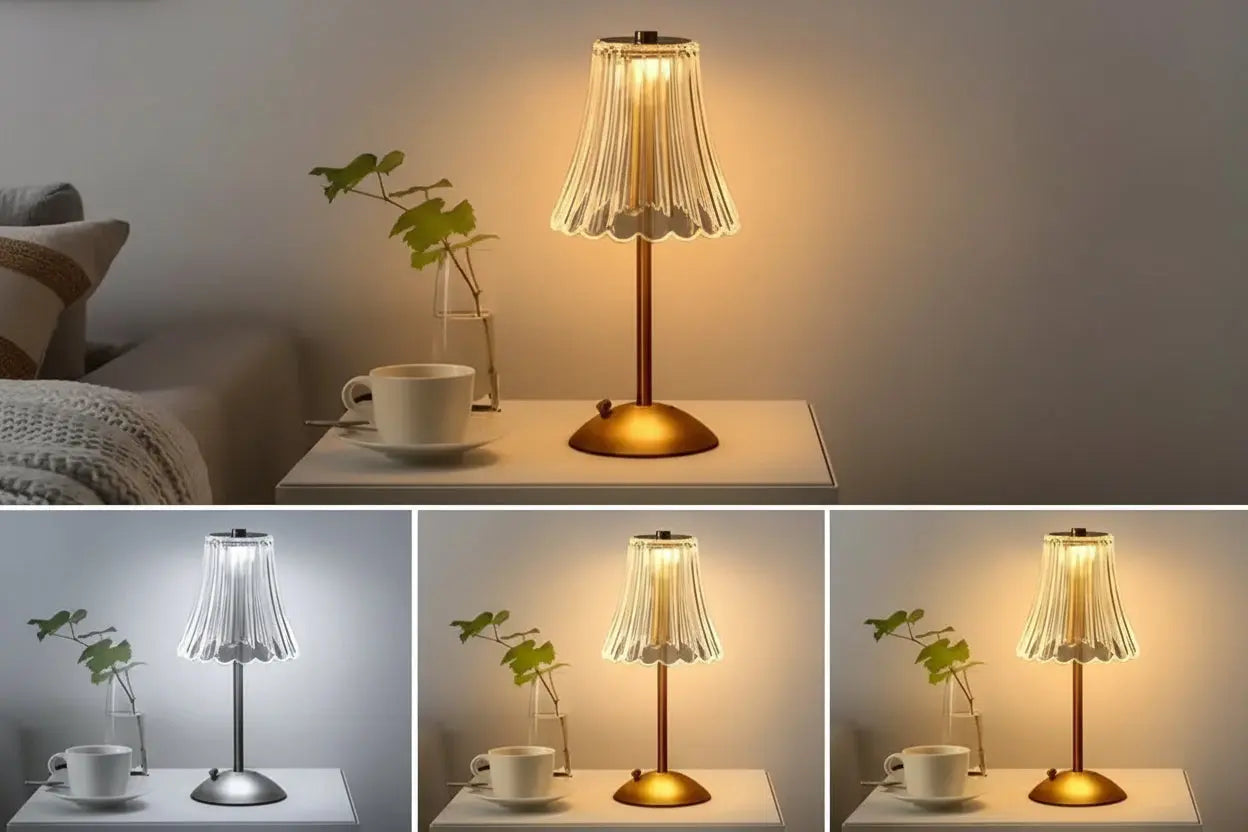 Vintage Crystal LED Desk Lamp, USB Charging, Suitable for Bedrooms and Living Rooms, Easily Creating a Warm Atmosphere